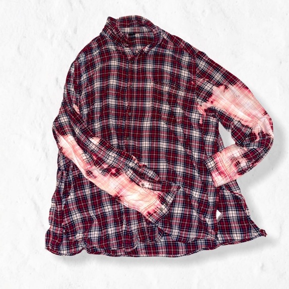 Upcycled Lightweight Distressed Flannel - Picture 2 of 3